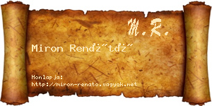 Miron Renátó névjegykártya